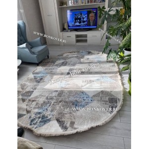 Овальный Современный Геометрический Тонкий Ковер Арт 29943