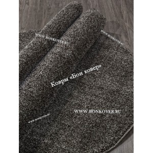 Однотонный ковер комфорт класса темно-коричневый овал